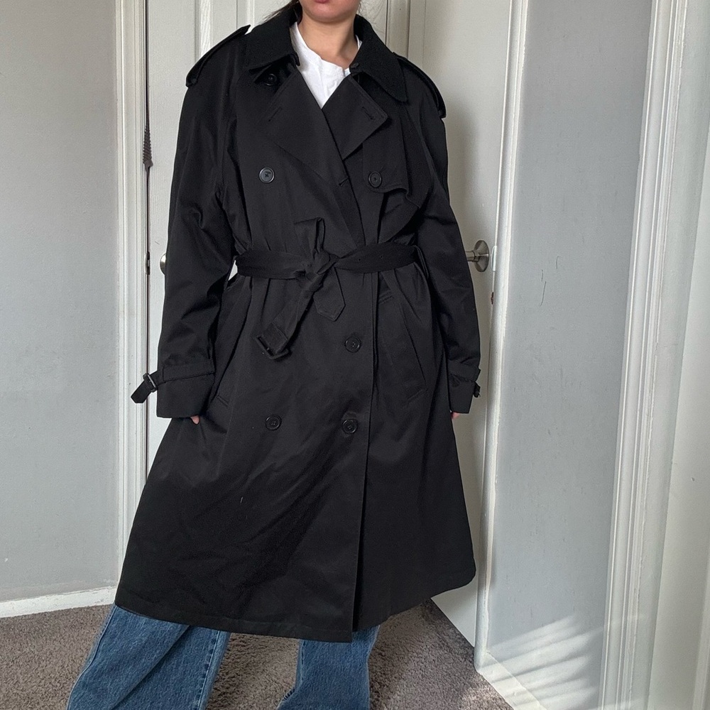 Vintage Classic Black rain Trench Coat
